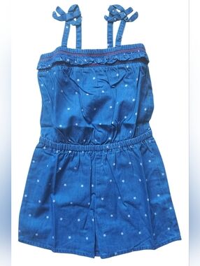NEW WITH TAGS Girls Blue Star-Print Romper Shorts size 4/5 XS